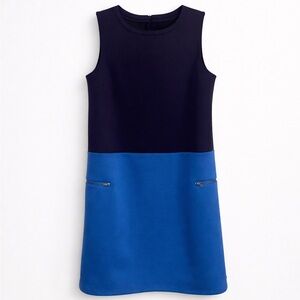 Merona Sleeveless Colorblock Shift Dress Navy Blue Large